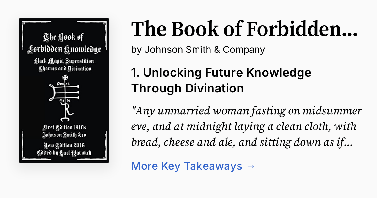 The Book of Forbidden Knowledge Summary, Audio, Quotes, FAQ