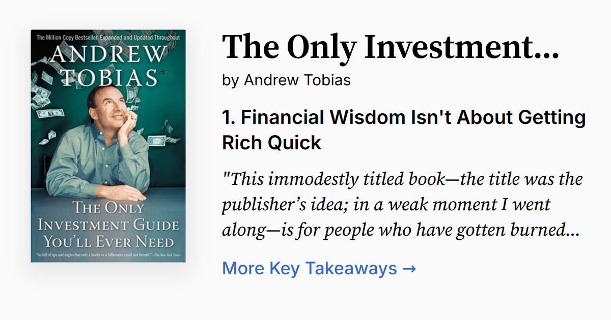 The Only Investment Guide Youll Ever Need Summary Audio Quotes Faq