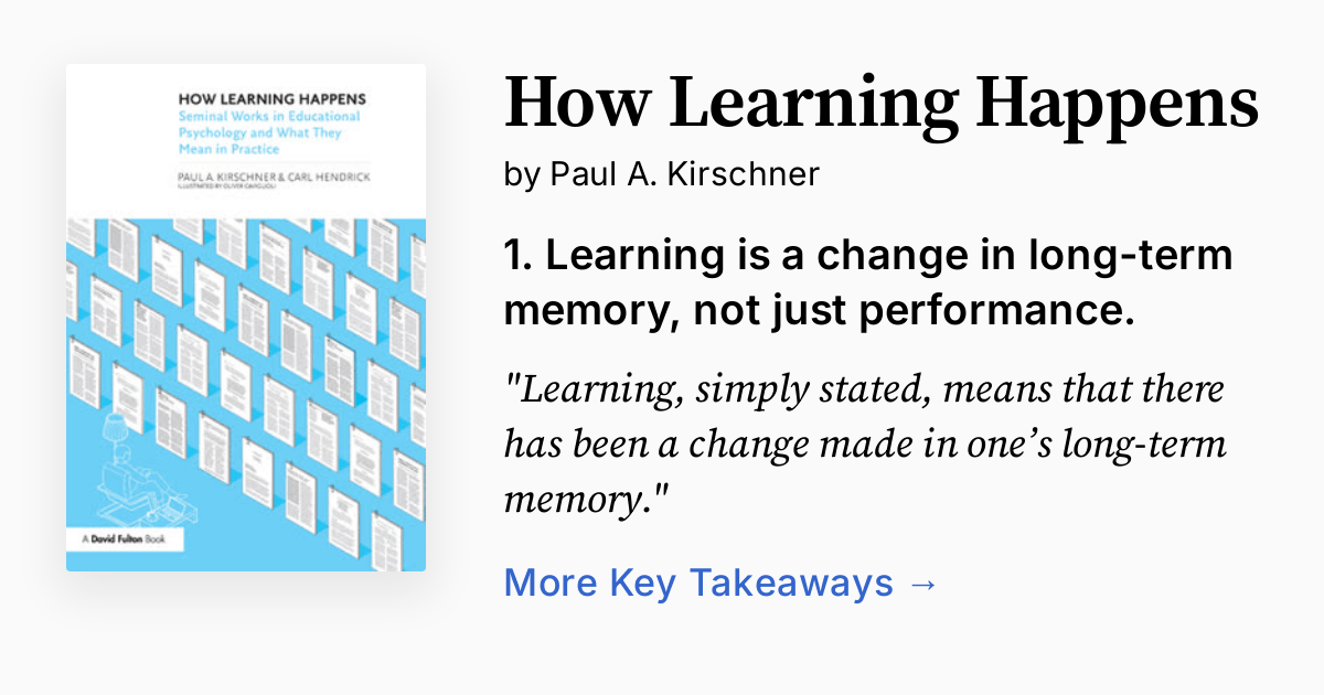 How Learning Happens Summary, Audio, Quotes