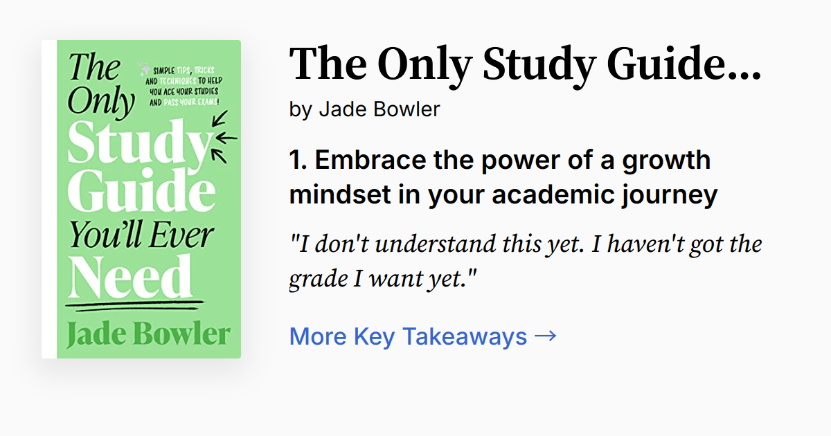The Only Study Guide Youll Ever Need Summary Audio Quotes Faq