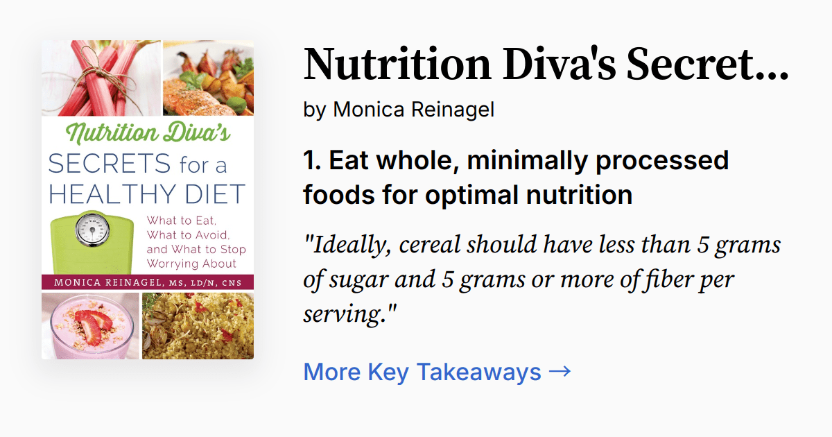 Nutrition Diva's Secrets for a Healthy Diet Summary, Audio, Quotes, FAQ