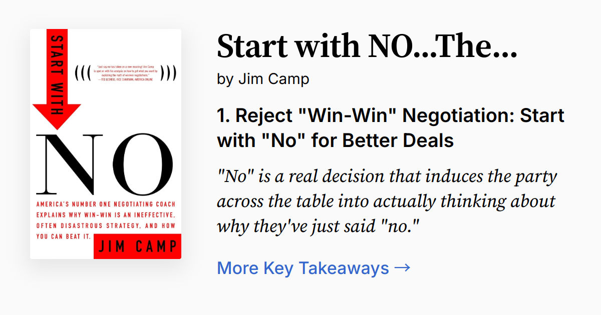 Start with NO...The Negotiating Tools that the Pros Don't Want You to(09)