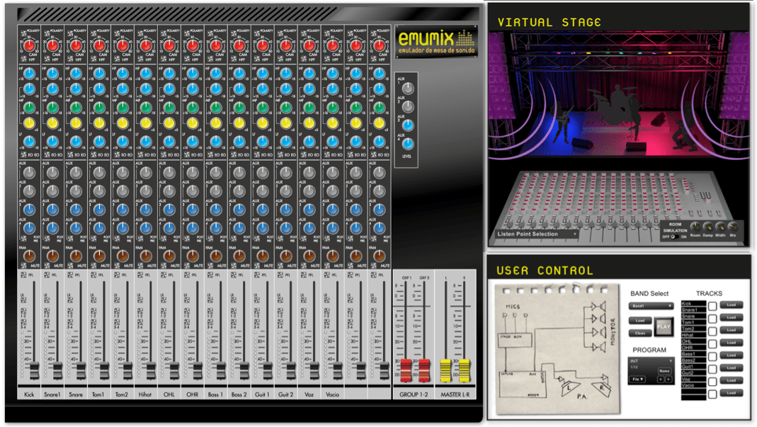 Emumix, un emulador de mezcla de sonido en directo Hispasonic