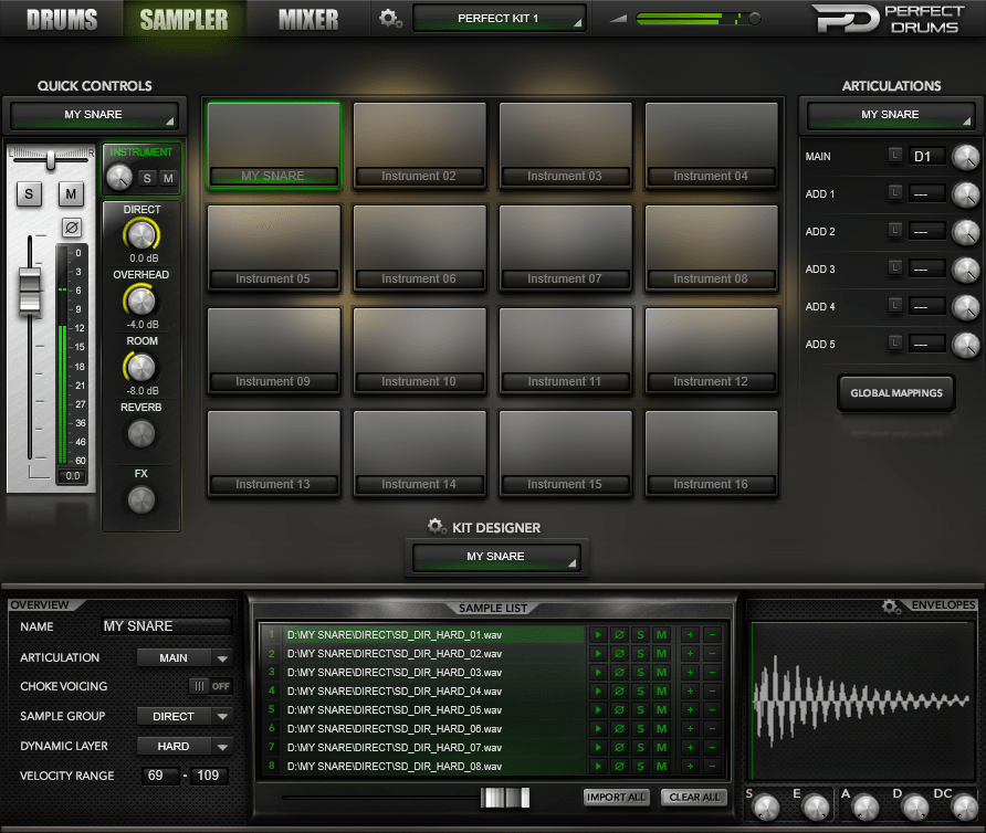 Perfect Drums, batería virtual que permite integrar nuestros samples