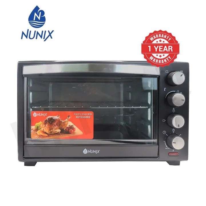 Nunix E40R, 40L Electric Rotisserie Oven Black 1600W 50MHz 3Knobs High