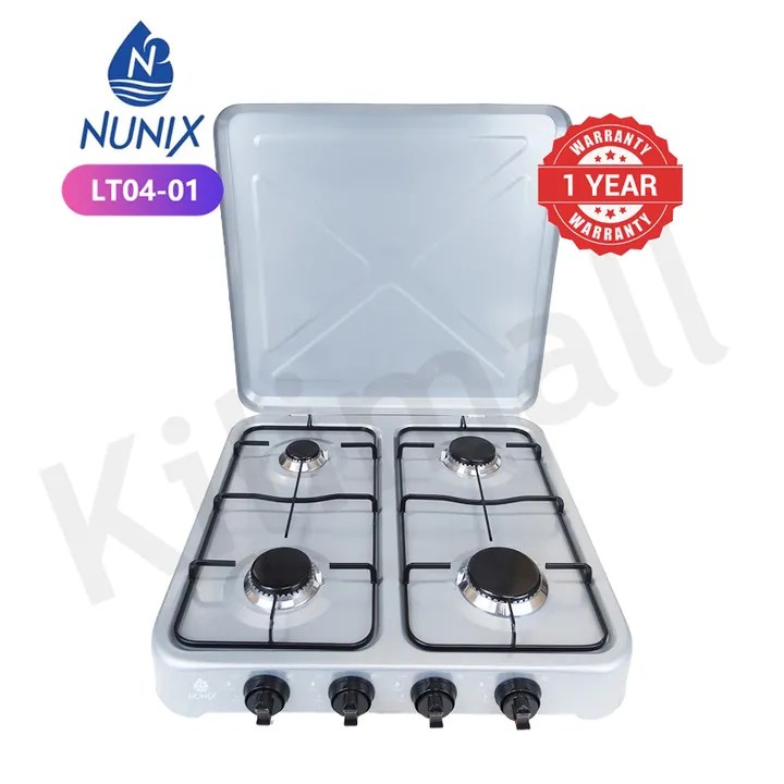 Nunix LT0401, 4 Burner Table Top Gas Cooker Stove With Tighteners gas