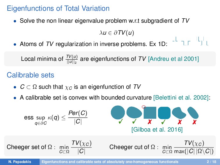 Eigenfunctions and calibrable sets of absolutely onehomogeneous