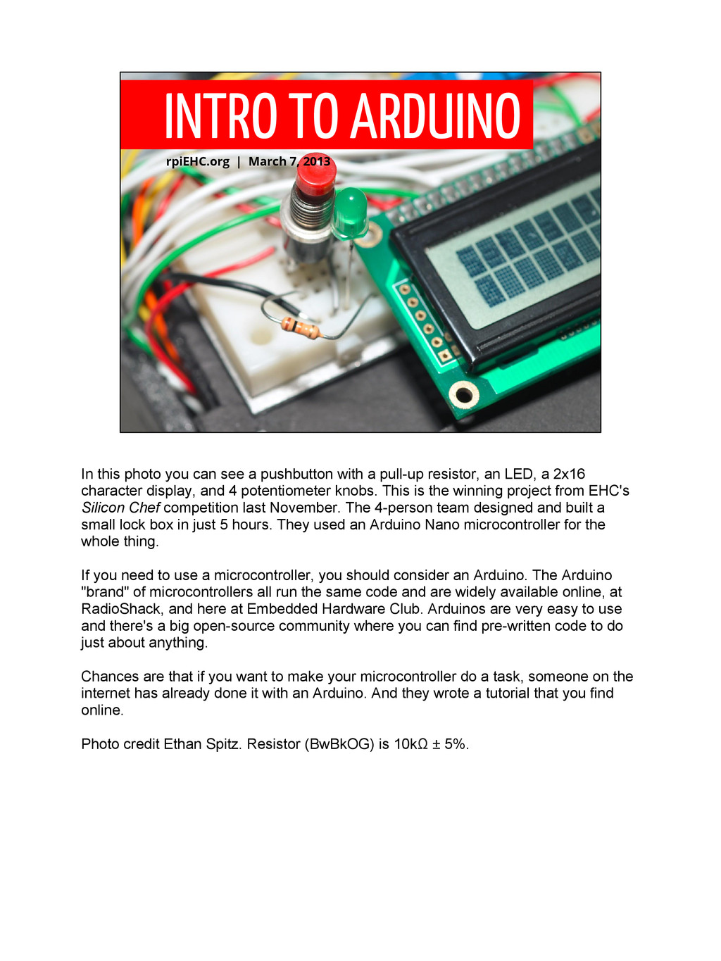 Intro to Arduino RPI Embedded Hardware Club Speaker Deck