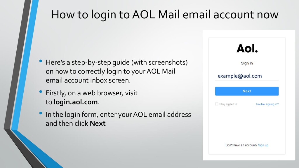 How to sign in to AOL email account inbox page Mail Login