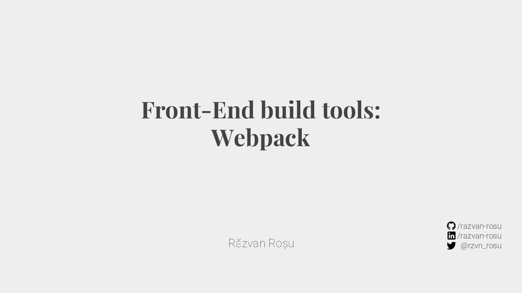 FrontEnd build tools pack Speaker Deck