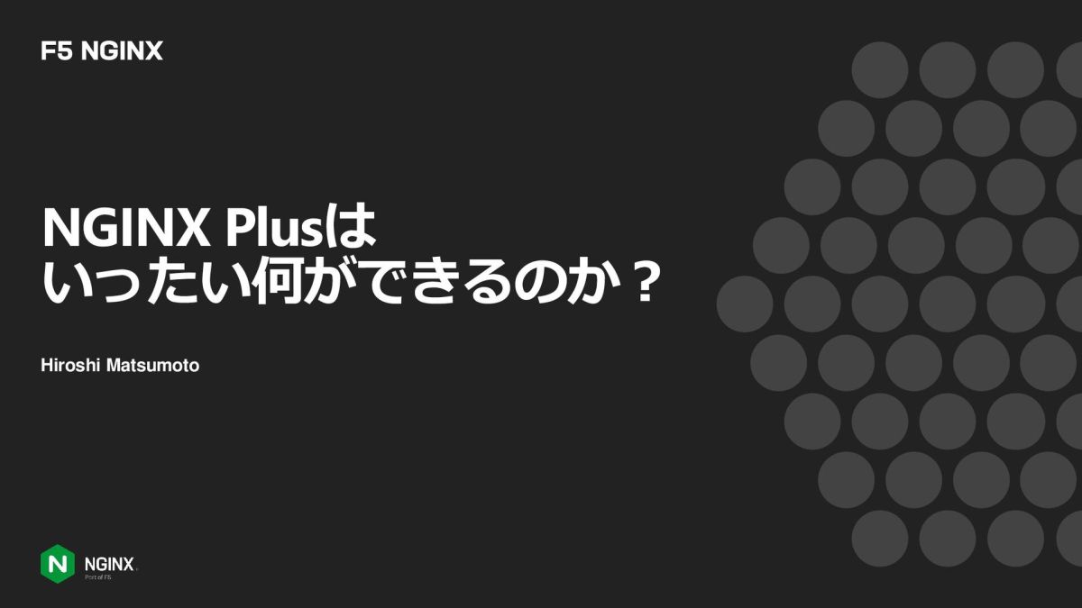 探索: Nginx Plus はどのように見えるか?
