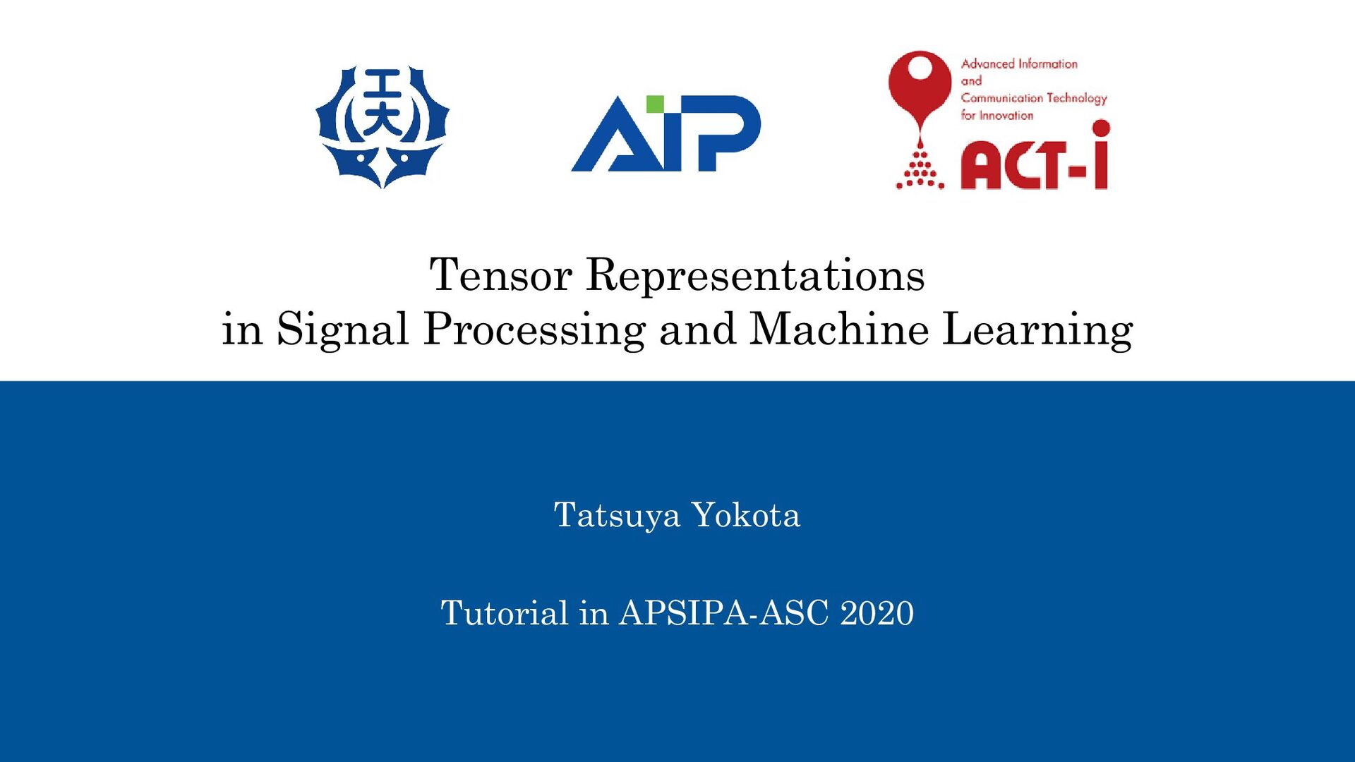 Tensor Representations in Signal Processing and Machine Learning