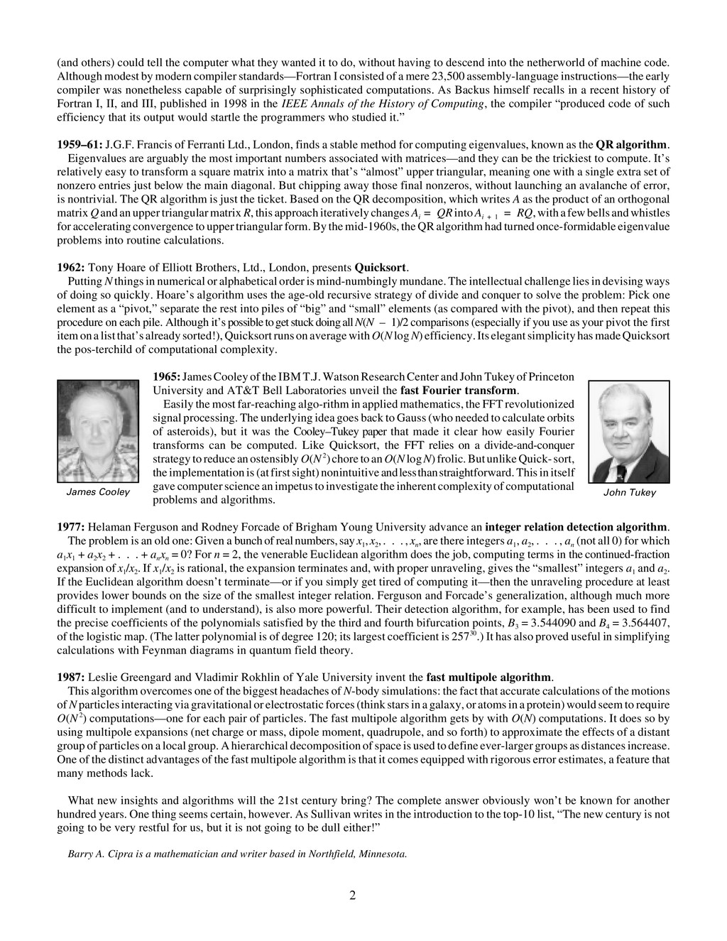 Top 10 algorithms of 20th century Speaker Deck