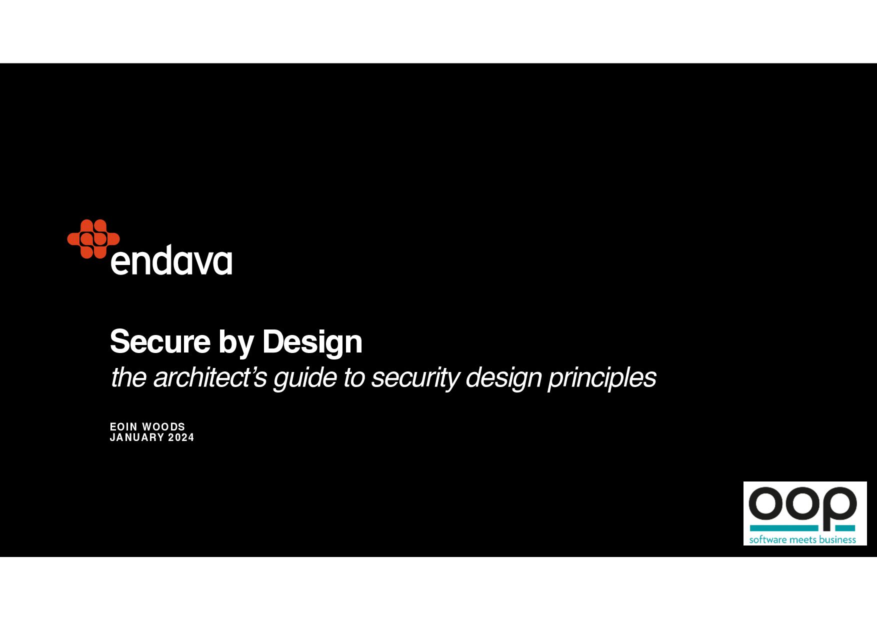 Secure by Design the architect’s guide to security design principles