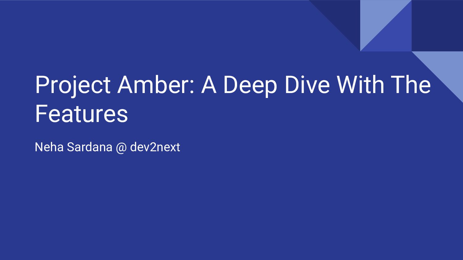 Project Amber A Deep Dive with the features Speaker Deck