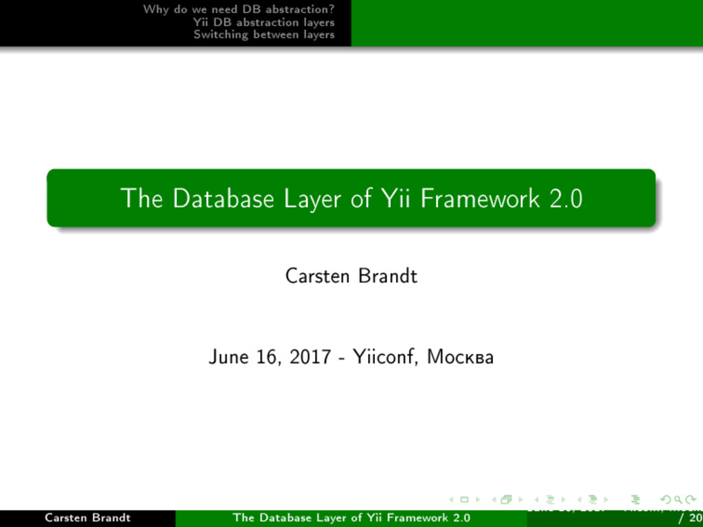 The Database Abstraction Layer of Yii Framework 2.0 Speaker Deck