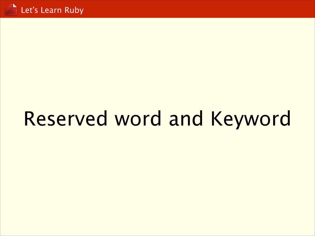 Let's Learn Ruby Basic Speaker Deck