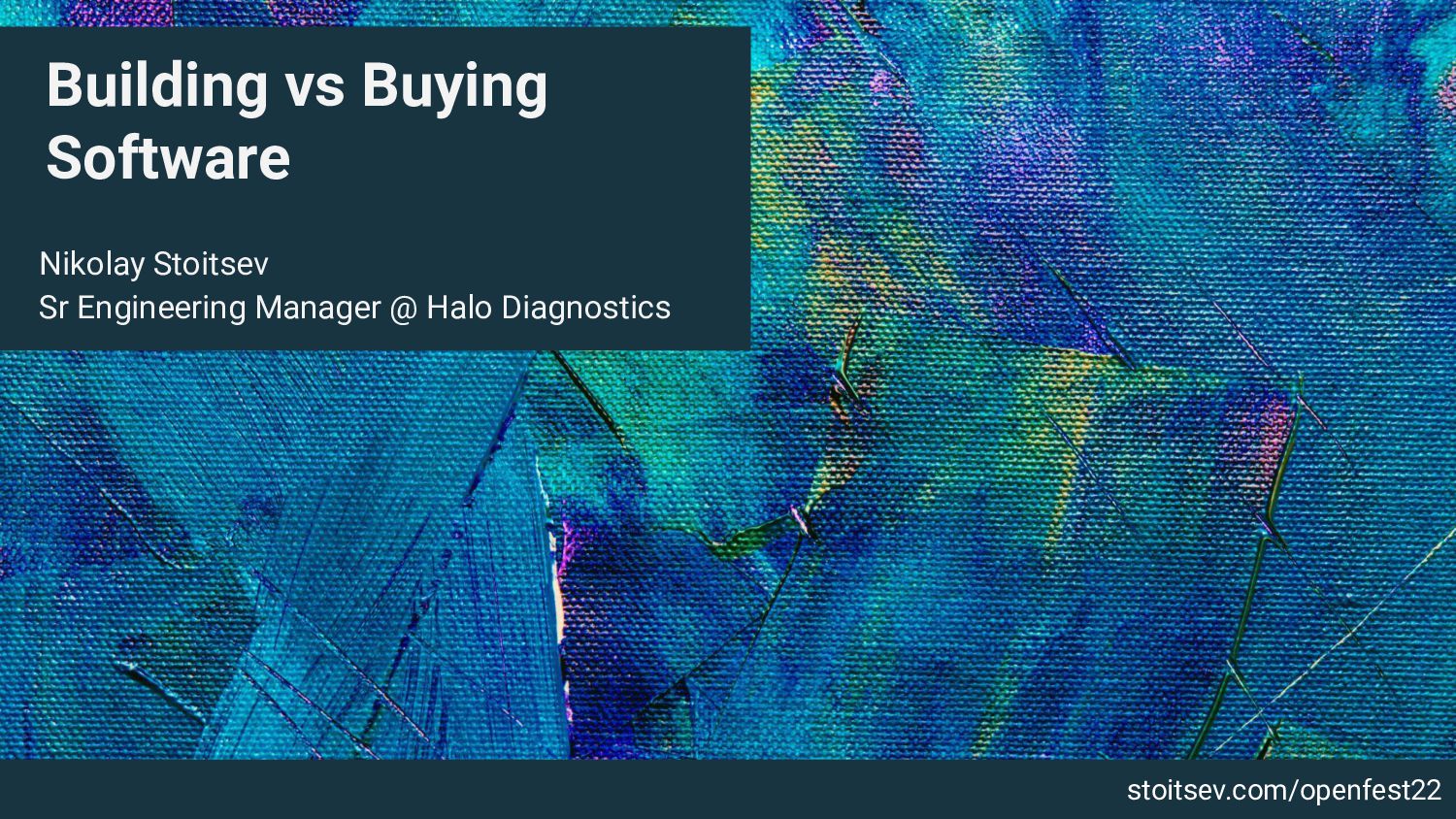 Building vs Buying Software Speaker Deck