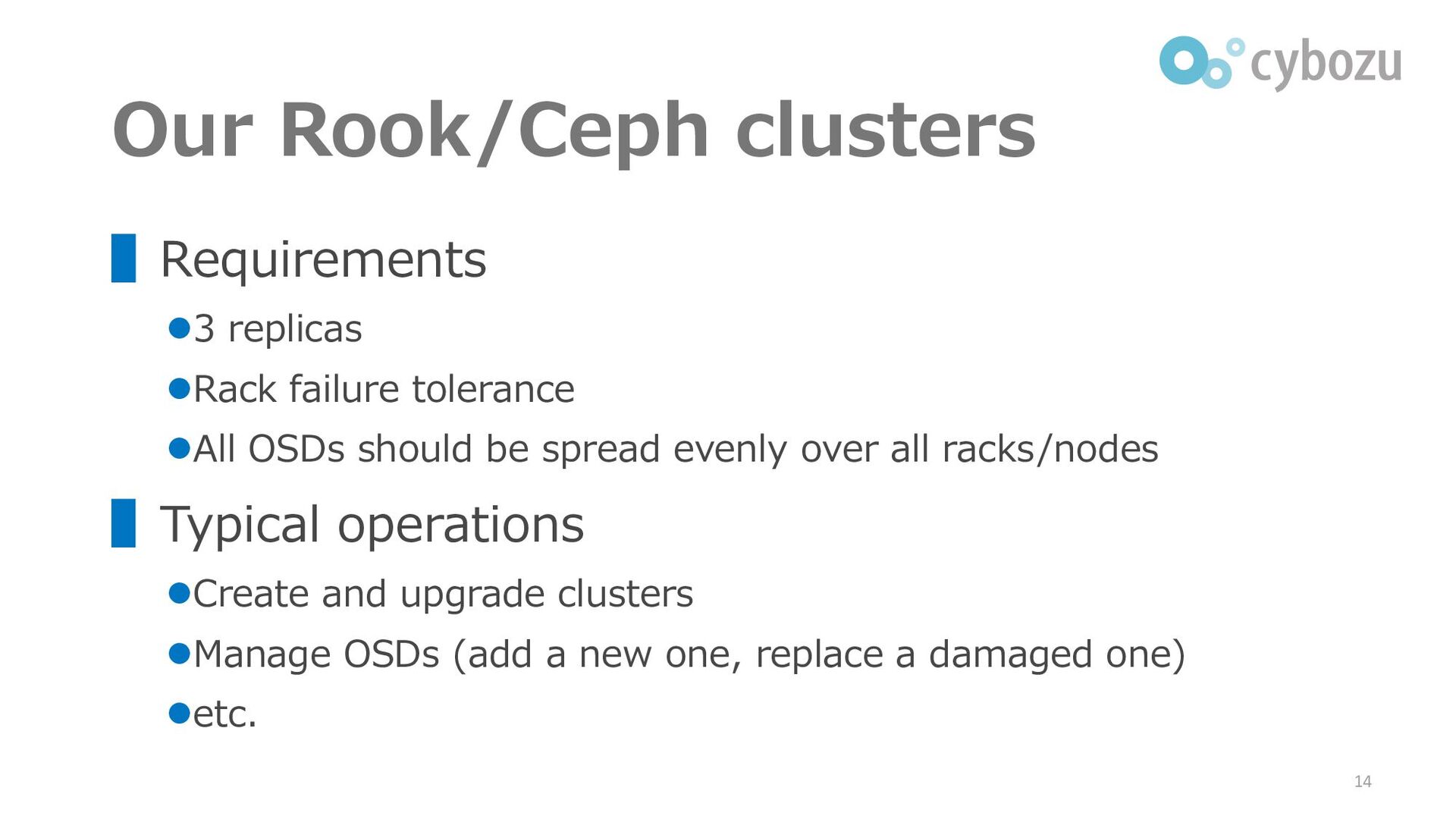 Best Practices of ProductionGrade Rook/Ceph Cluster Speaker Deck