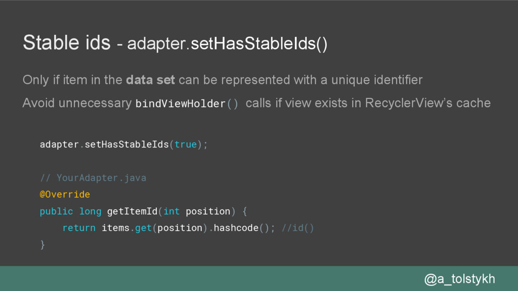 RecyclerView Performance Tuning. ENG (Codefest 2017, Novosibirsk