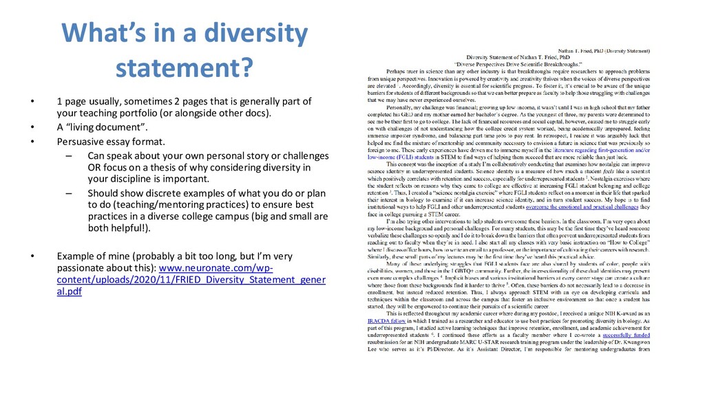 Writing a Diversity Statement Speaker Deck