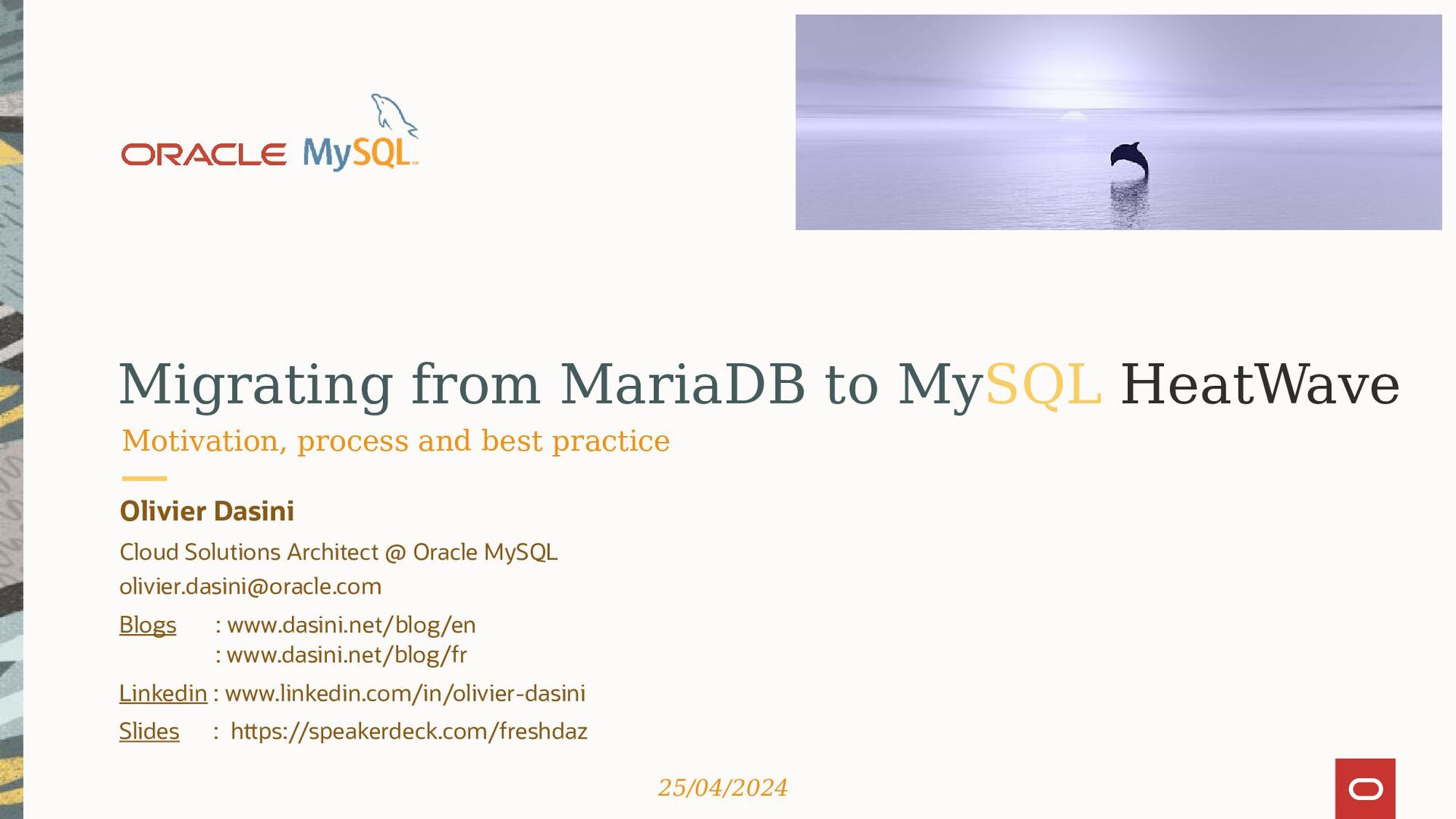 Migrating from MariaDB to MySQL HeatWave Motivation, process and best practice Speaker Deck
