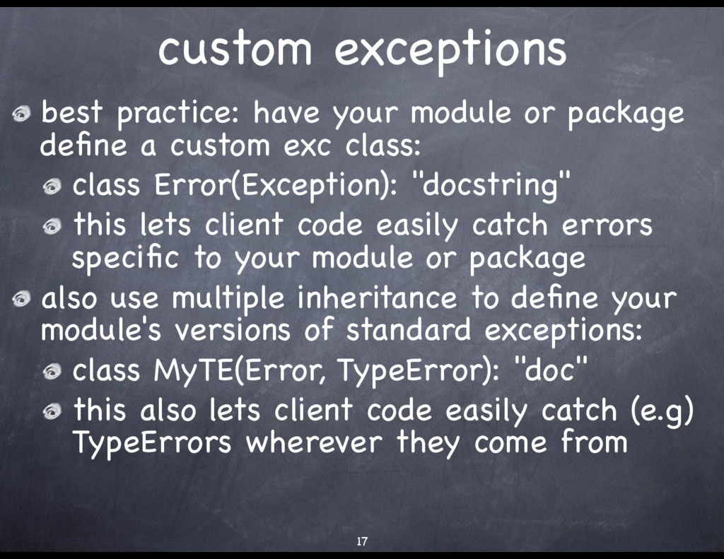 Alex Martelli Exception and error handling in Python 2