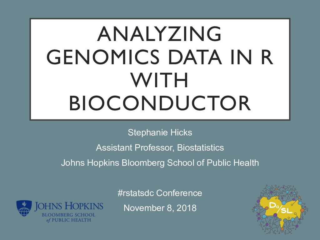 Analyzing Genomics Data in R with Bioconductor Speaker Deck