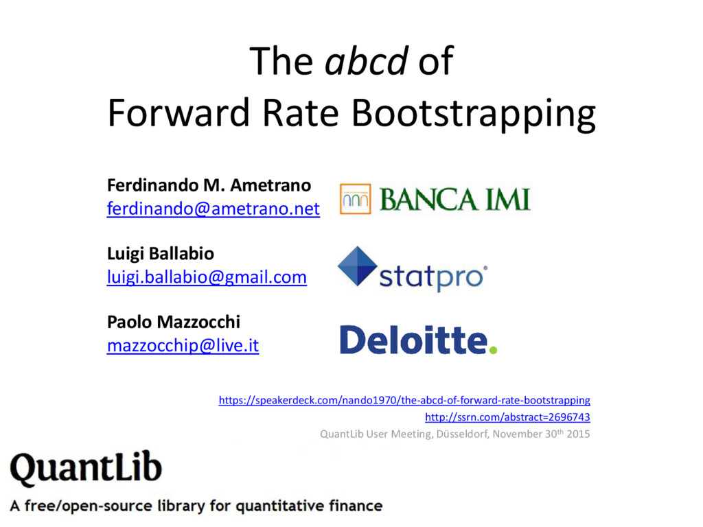 The abcd of Forward Rate Bootstrapping Speaker Deck
