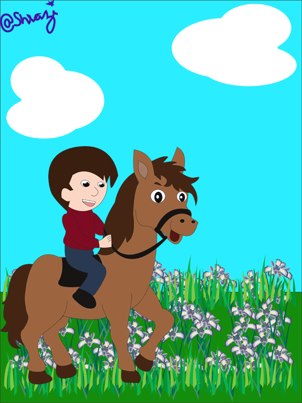 Blue Horse Cartoon Characters