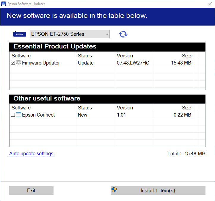 Updating Printer Firmware Using Epson Software Updater | Epson Canada