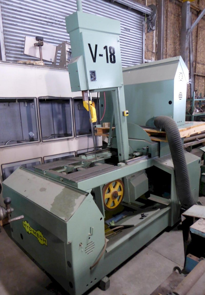 18" x 28" HydMech V18, power tilt frame, canted head, 18" rounds, 11/4" blade, 5 HP, 1998