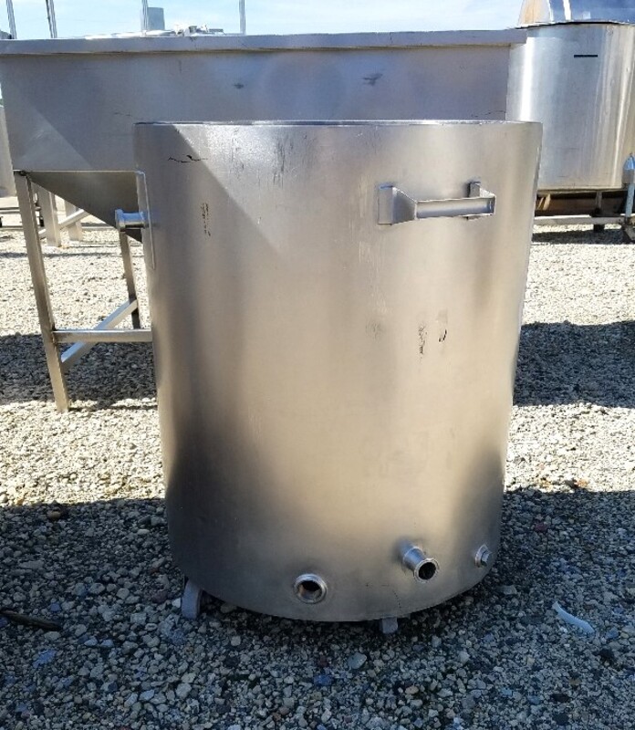 50 gallon Stainless Steel jacketed kettle, on wheels, open top with