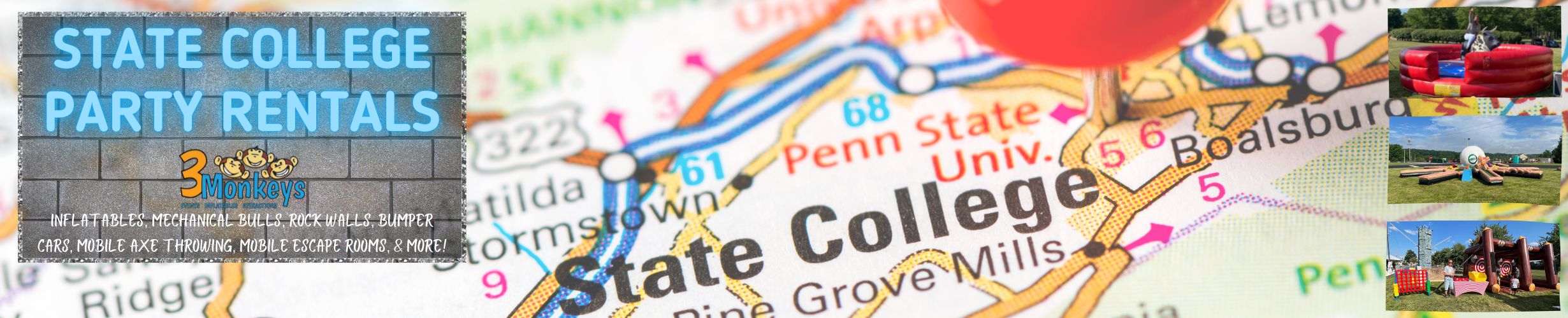 State College Party Rentals 3 Monkeys Inflatables
