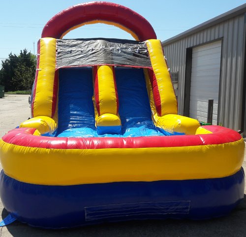12 ft. Double Lane Water Slide with Pool A Party Solution Water