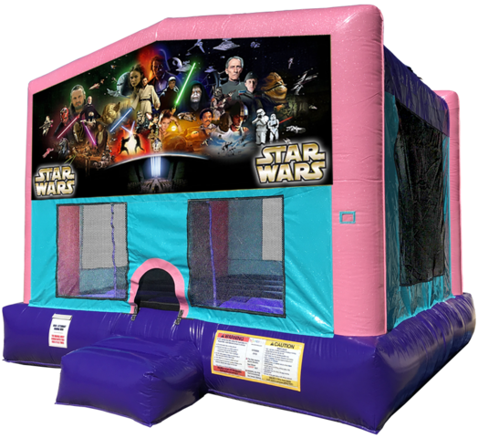 Star Wars Sparkly Pink Bounce House Rental Austin TX Austin Bounce House Rentals