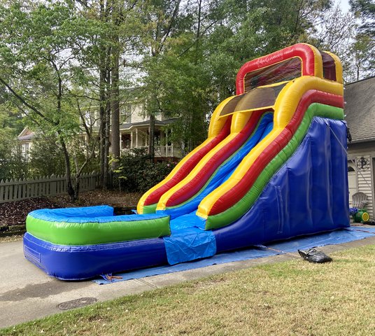 18'H DOUBLE DIP SLIDE wet or dry BOUNCE, BOUNCE, BABY! inflatable
