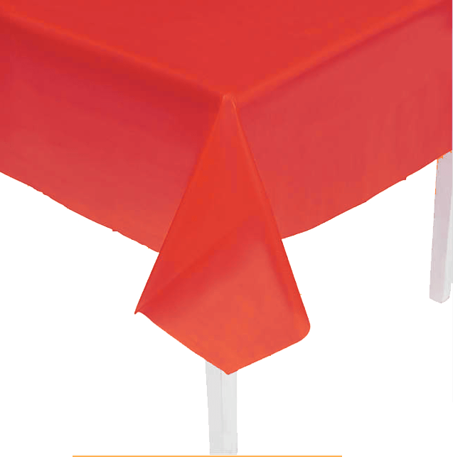 Red Plastic Table Cover for Sale Austin TX AustinBounceHouse.Rentals