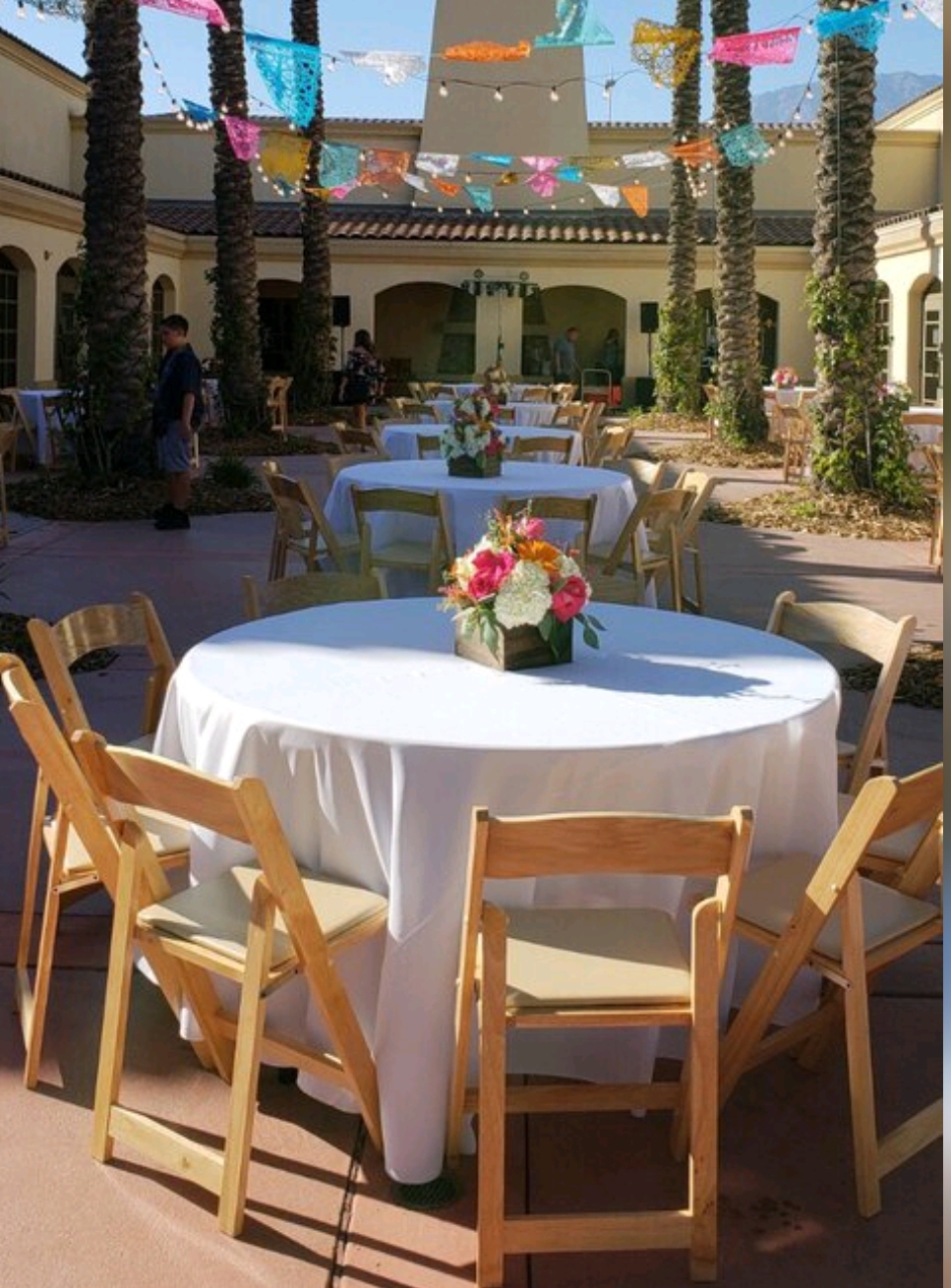 Tables and Chairs bounce house rentals and slides for