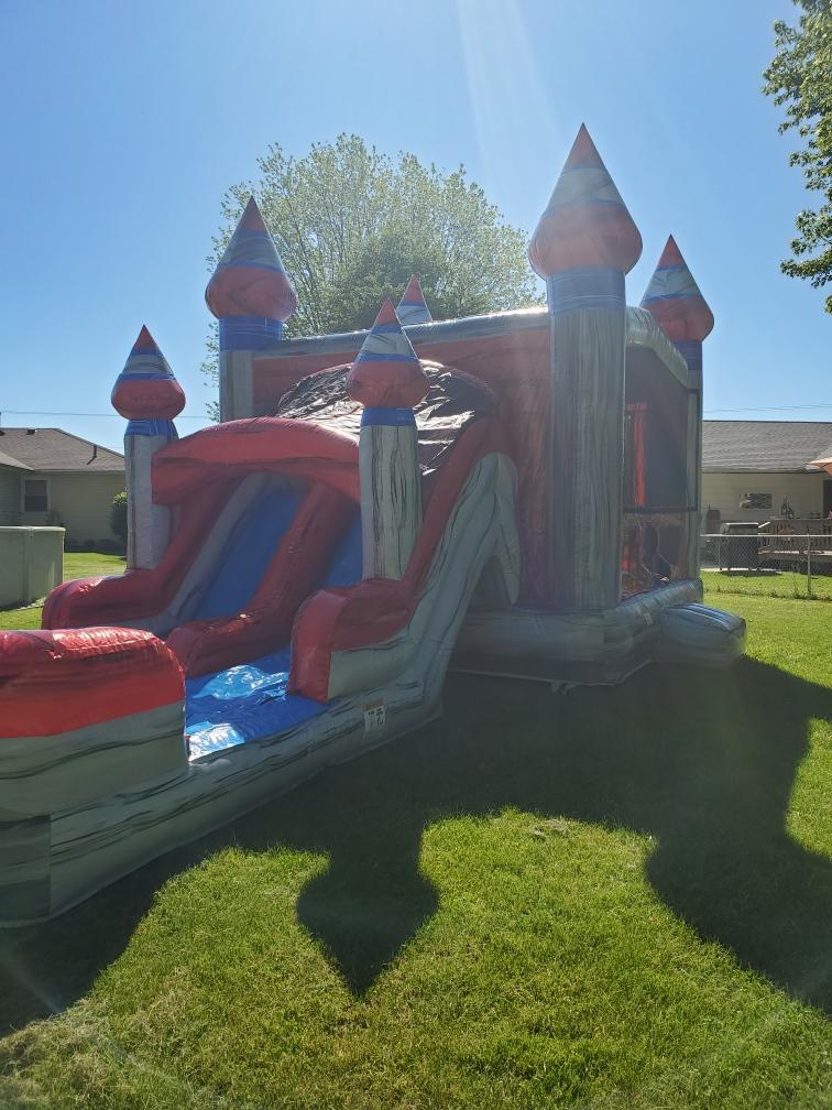 Scarlet Castle Dual Lane Combo Ohio Party Bull bounce house rentals