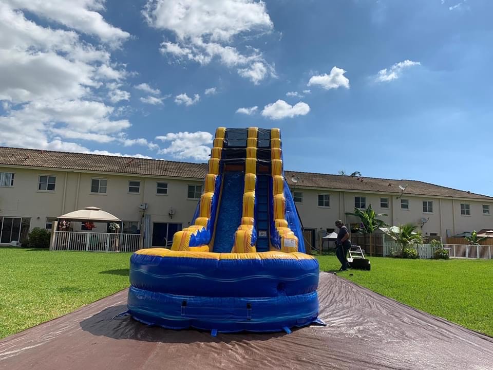 22ft Giant Blue Waterslide Orlando Fun Bounce Orlando FL