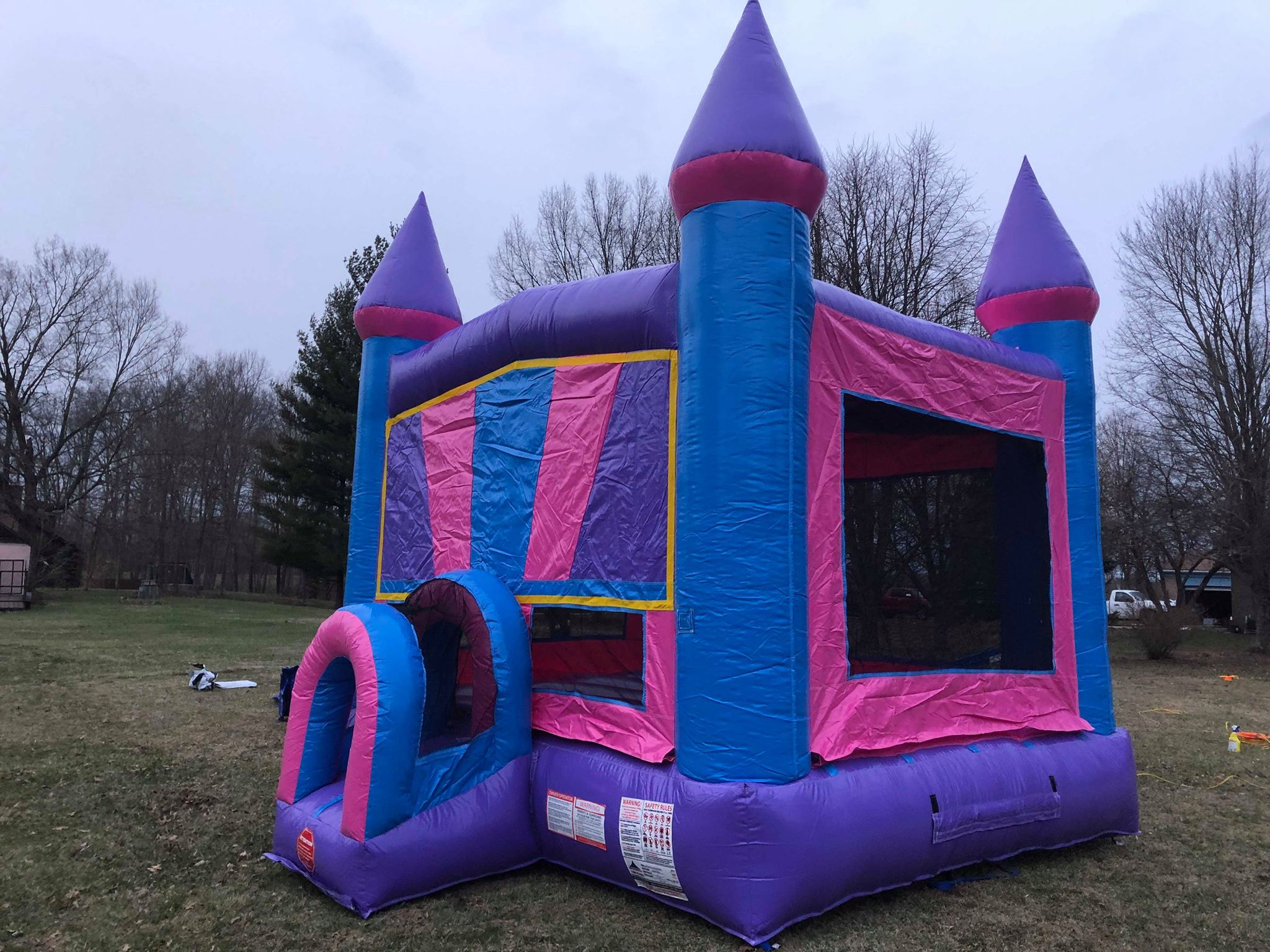 Pink & Purple Bounce House Rental Cincinnati, OH Party Go Round