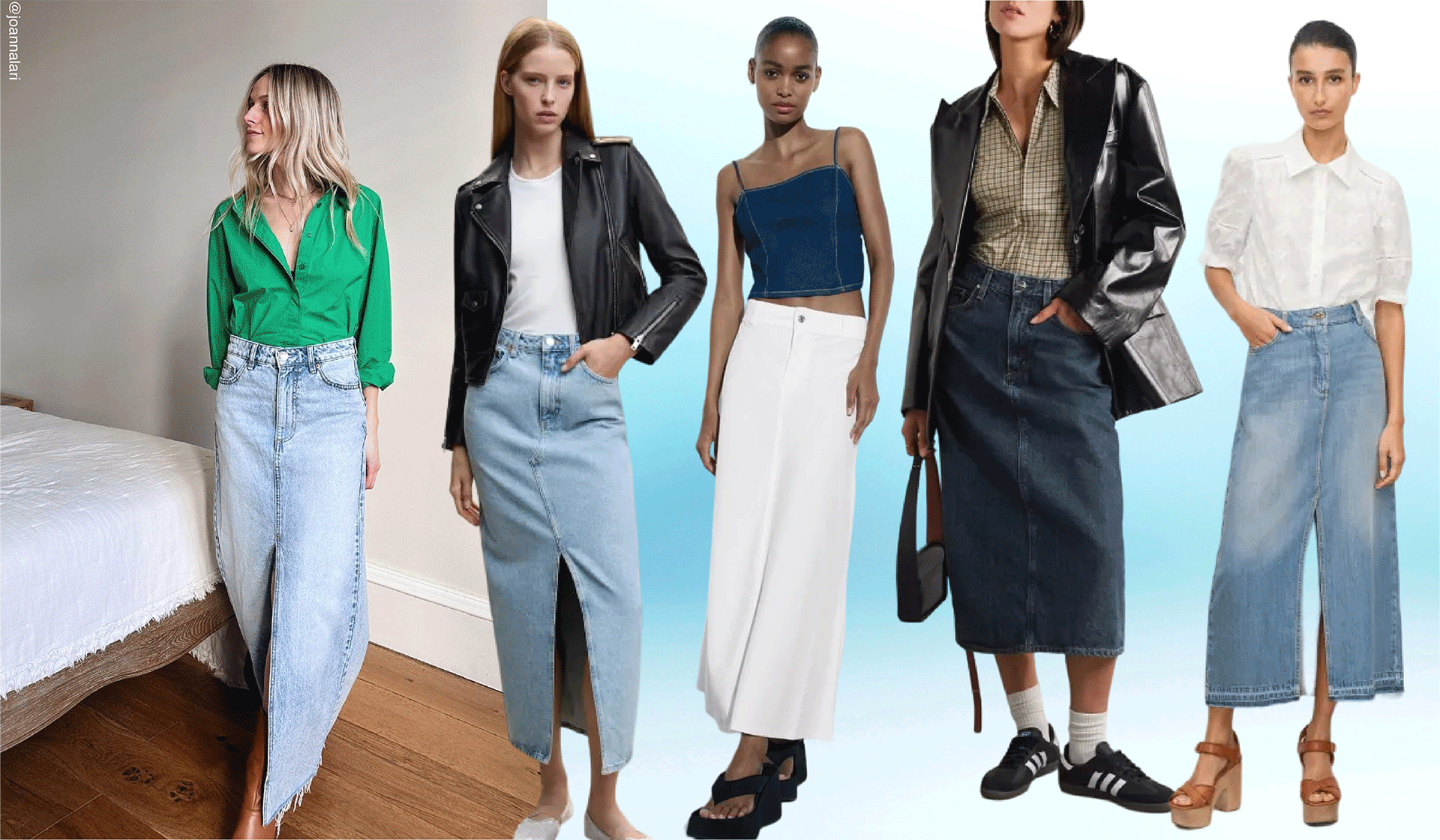 How To Style A Denim Midi Skirt