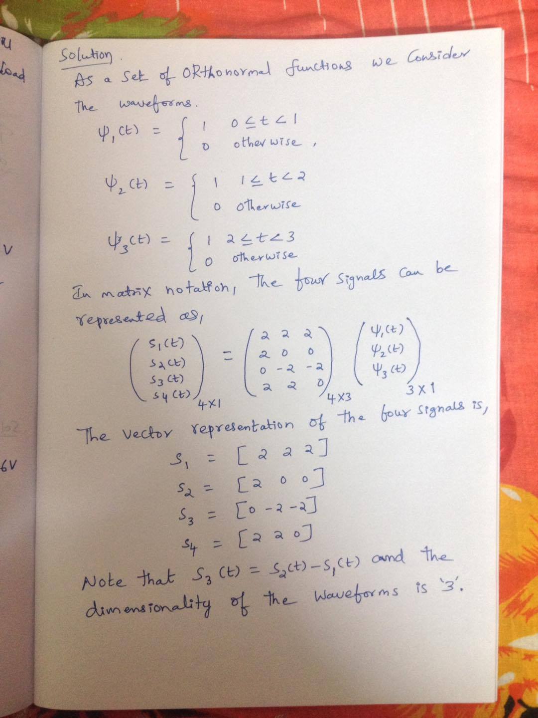 (Solved) Determine a set of orthonormal functions for the four