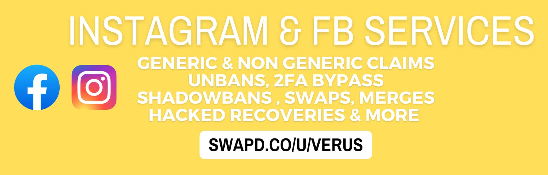 CHEAPEST 072h Generic & Non Generic Claims Instagram & FB Services
