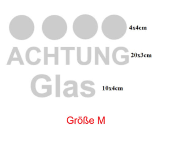 Fenster Aufkleber Sandstrahlfolie Achtung Glas (244/2)