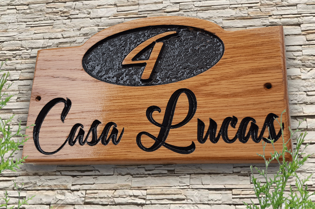 Personalised Oak House Name Sign Custom Carved Outdoor Wooden Address Personalised Oak House Name Sign Custom Carved Outdoor Wooden Address