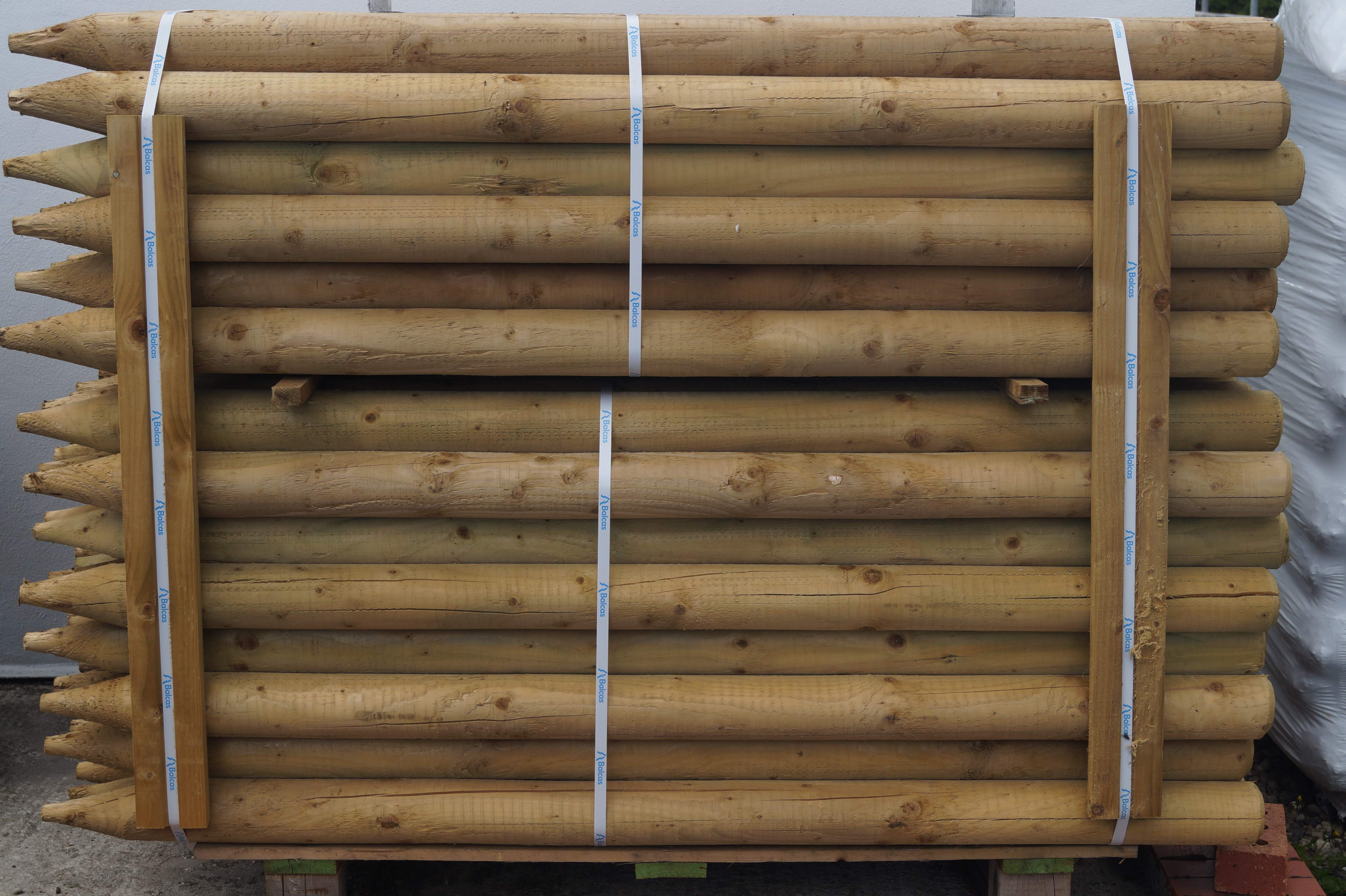 1 x 5ft Round Smooth Wooden Fence Post