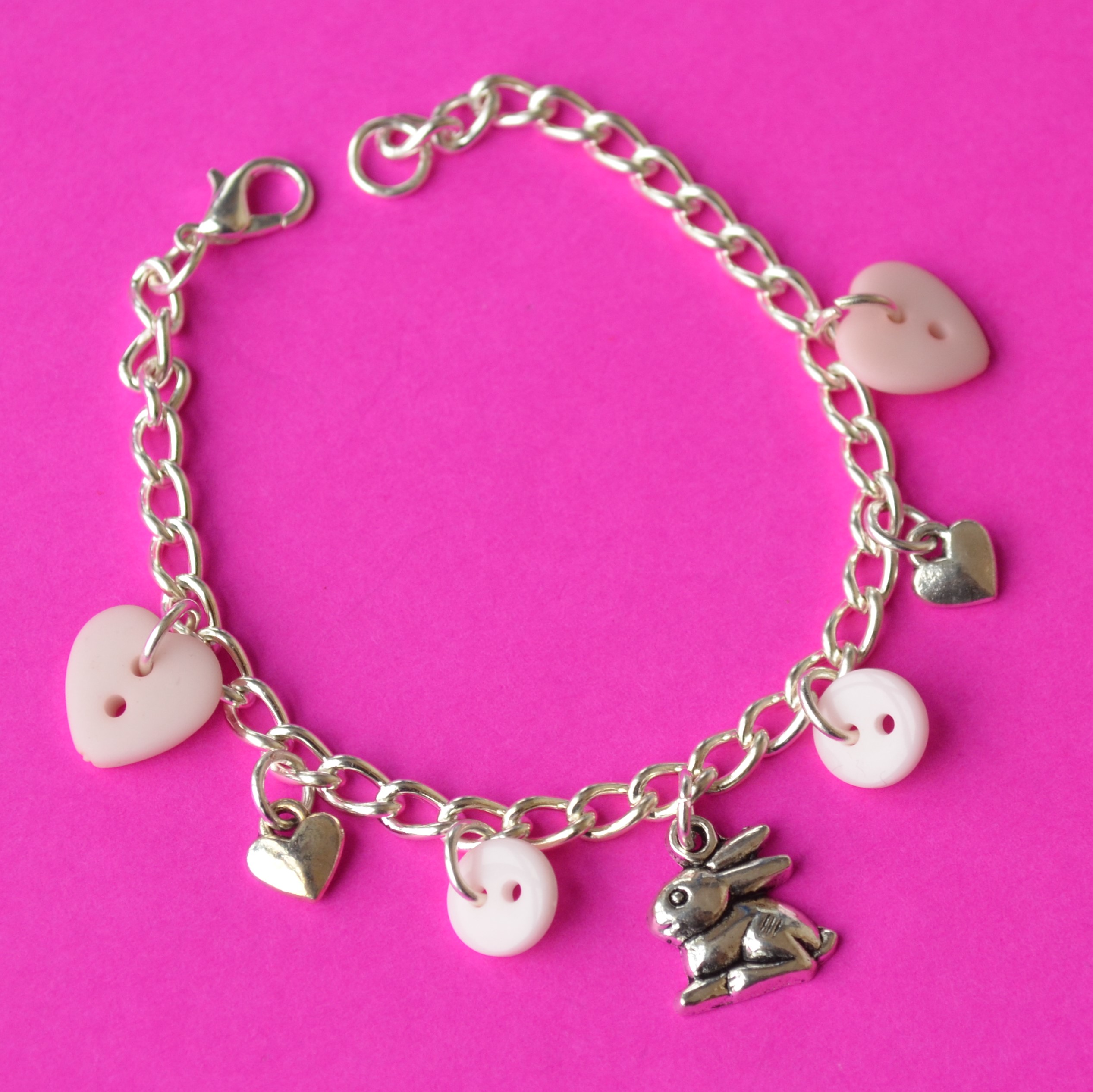 Rabbit Child’s Button Charm Bracelet