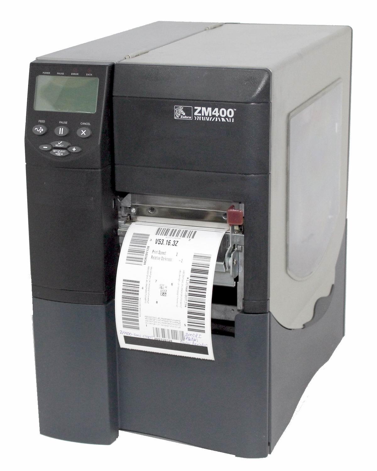 Zebra ZM400 ZM40020015100T Thermal Barcode Label Printer Parallel USB Network Peeler Rewinder